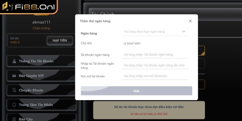 Rút Tiền Fi88 - Hướng Dẫn Giúp Giao Dịch Nhanh Và An Toàn 2 Liên kết ngân hàng